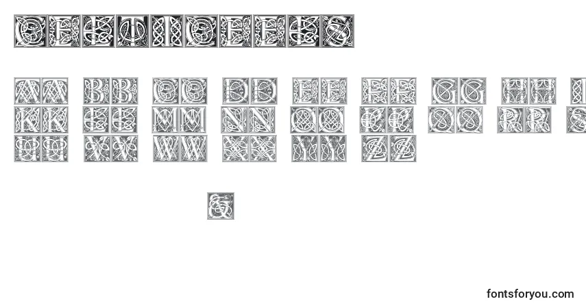 Schriftart Celticeels – Alphabet, Zahlen, spezielle Symbole
