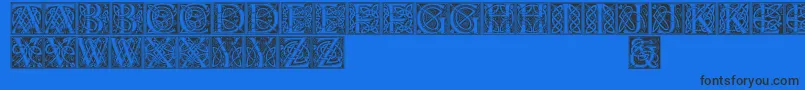 Celticeels Font – Black Fonts on Blue Background