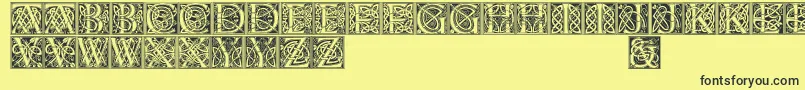 Celticeels Font – Black Fonts on Yellow Background