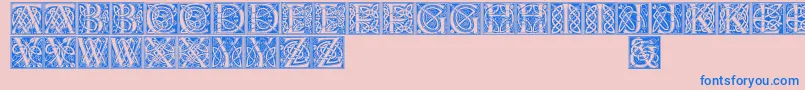 Celticeels-Schriftart – Blaue Schriften auf rosa Hintergrund