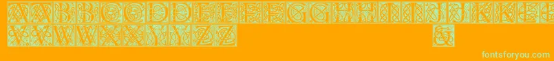 Celticeels Font – Green Fonts on Orange Background