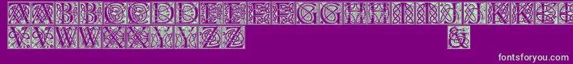 Celticeels-Schriftart – Grüne Schriften auf violettem Hintergrund