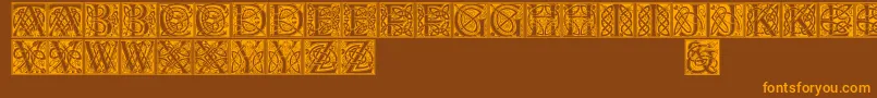 Celticeels Font – Orange Fonts on Brown Background