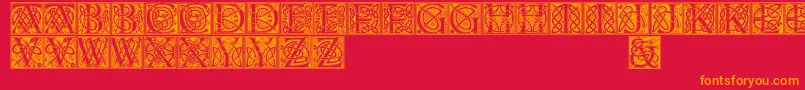 Celticeels Font – Orange Fonts on Red Background