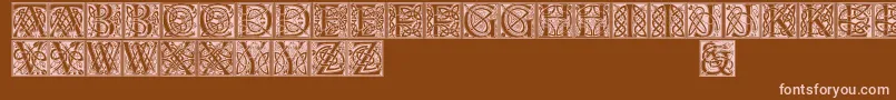 Celticeels-Schriftart – Rosa Schriften auf braunem Hintergrund