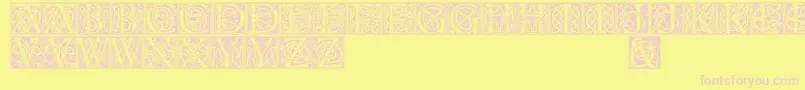 Czcionka Celticeels – różowe czcionki na żółtym tle