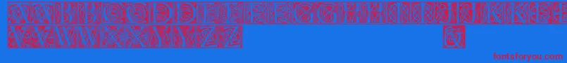 フォントCelticeels – 赤い文字の青い背景