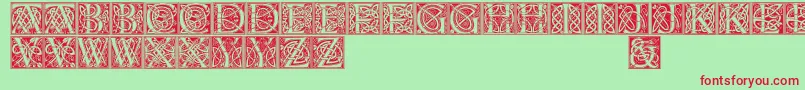 Fonte Celticeels – fontes vermelhas em um fundo verde