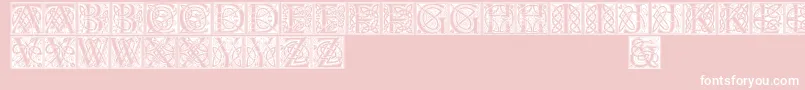 Celticeels-Schriftart – Weiße Schriften auf rosa Hintergrund