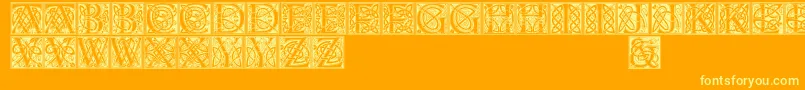 Celticeels Font – Yellow Fonts on Orange Background