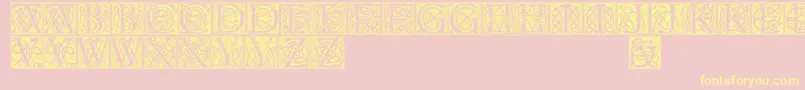 フォントCelticeels – 黄色のフォント、ピンクの背景