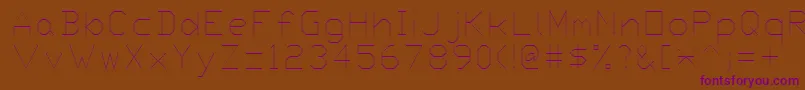 Proxy3-Schriftart – Violette Schriften auf braunem Hintergrund
