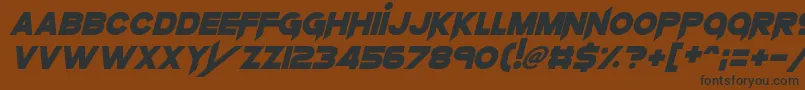 フォントKnifePrincess – 黒い文字が茶色の背景にあります