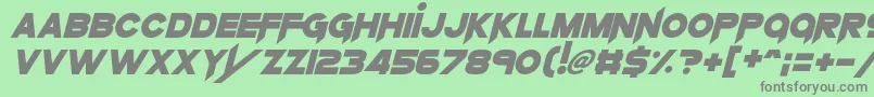 フォントKnifePrincess – 緑の背景に灰色の文字