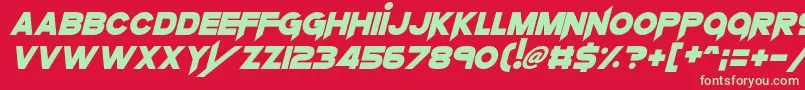 KnifePrincess Font – Green Fonts on Red Background