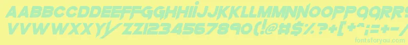 Weitere Informationen zur KnifePrincess-Schriftart KnifePrincess-Schriftart – Grüne Schriften auf gelbem Hintergrund
