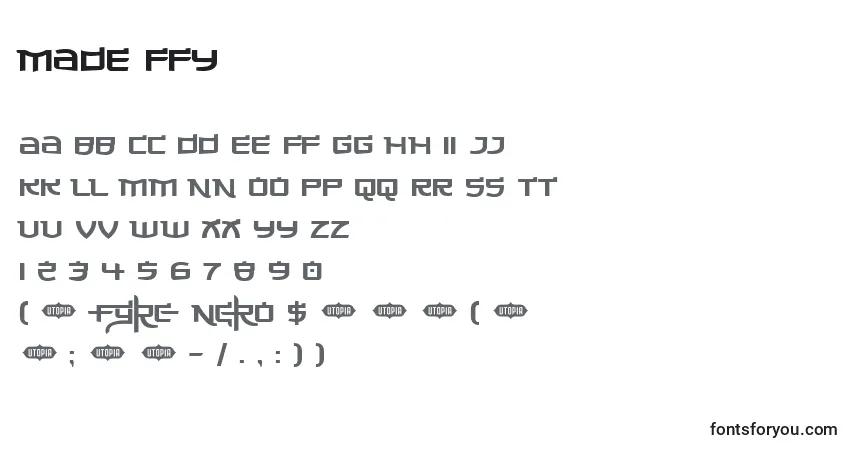 Czcionka Made ffy – alfabet, cyfry, specjalne znaki