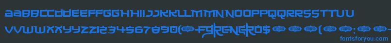 Made ffy-Schriftart – Blaue Schriften auf schwarzem Hintergrund