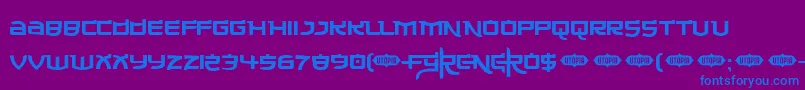 Made ffy-Schriftart – Blaue Schriften auf violettem Hintergrund