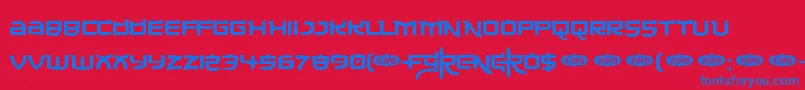 フォントMade ffy – 赤い背景に青い文字