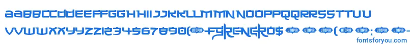 フォントMade ffy – 白い背景に青い文字