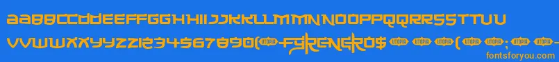 Made ffy Font – Orange Fonts on Blue Background