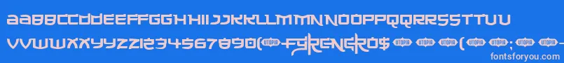 フォントMade ffy – ピンクの文字、青い背景