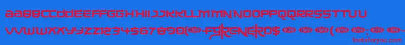 Made ffy-Schriftart – Rote Schriften auf blauem Hintergrund