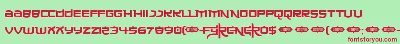 フォントMade ffy – 赤い文字の緑の背景