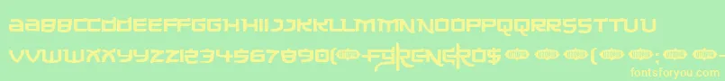 Made ffy-Schriftart – Gelbe Schriften auf grünem Hintergrund