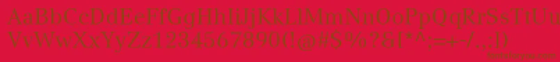 フォントCompatilTextLtComRegular – 赤い背景に茶色の文字
