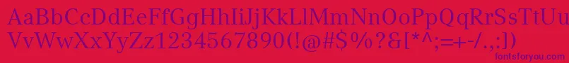 Шрифт CompatilTextLtComRegular – фиолетовые шрифты на красном фоне