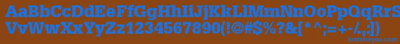 フォントInstallationblackssk – 茶色の背景に青い文字