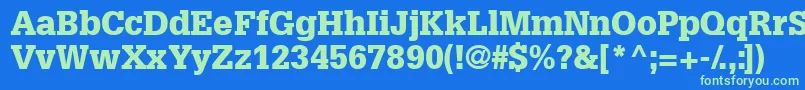 Installationblackssk Font – Green Fonts on Blue Background