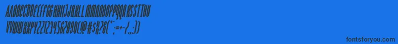 Czcionka Devilsummonercondital – czarne czcionki na niebieskim tle