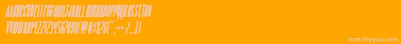 Devilsummonercondital-Schriftart – Rosa Schriften auf orangefarbenem Hintergrund