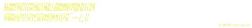 Devilsummonercondital-Schriftart – Gelbe Schriften auf weißem Hintergrund