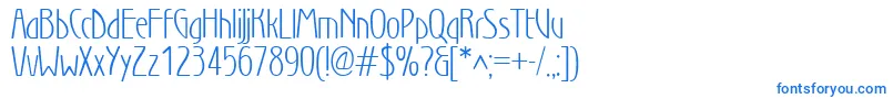 フォントWnl – 白い背景に青い文字