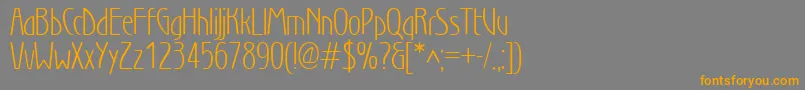 フォントWnl – オレンジの文字は灰色の背景にあります。