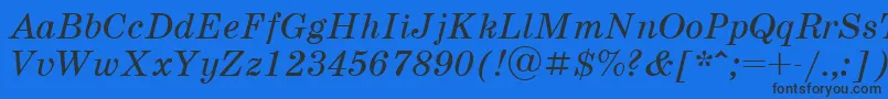 SchoolbookcttItalic Font – Black Fonts on Blue Background