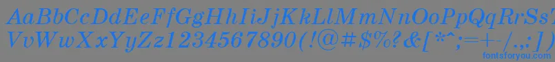 SchoolbookcttItalic Font – Blue Fonts on Gray Background