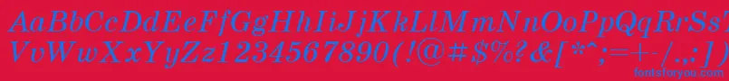 SchoolbookcttItalic Font – Blue Fonts on Red Background
