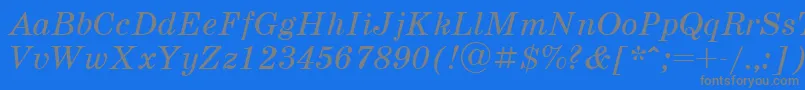 SchoolbookcttItalic Font – Gray Fonts on Blue Background