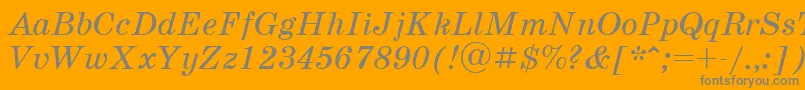 フォントSchoolbookcttItalic – オレンジの背景に灰色の文字