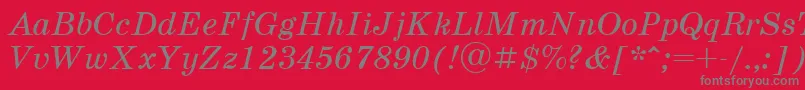 フォントSchoolbookcttItalic – 赤い背景に灰色の文字