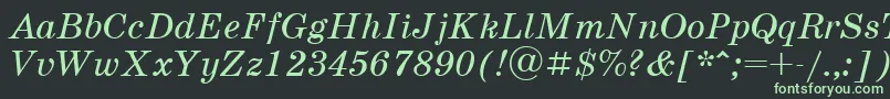 SchoolbookcttItalic Font – Green Fonts on Black Background