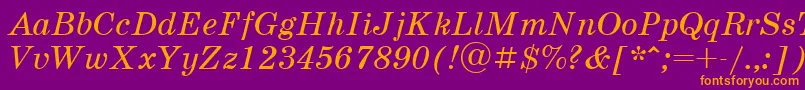 SchoolbookcttItalic Font – Orange Fonts on Purple Background