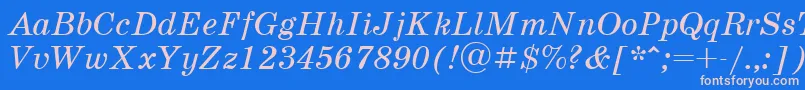 SchoolbookcttItalic Font – Pink Fonts on Blue Background