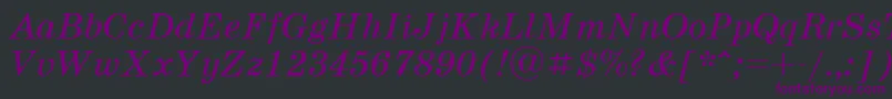 SchoolbookcttItalic Font – Purple Fonts on Black Background