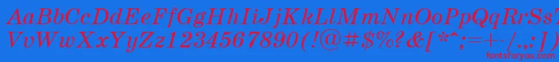 Шрифт SchoolbookcttItalic – красные шрифты на синем фоне